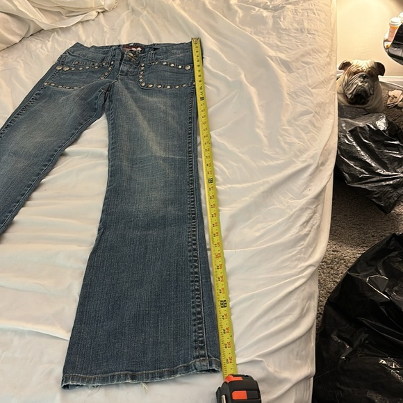 Size 9 candies blue jeans with steel button adornments - Picture 2 of 14